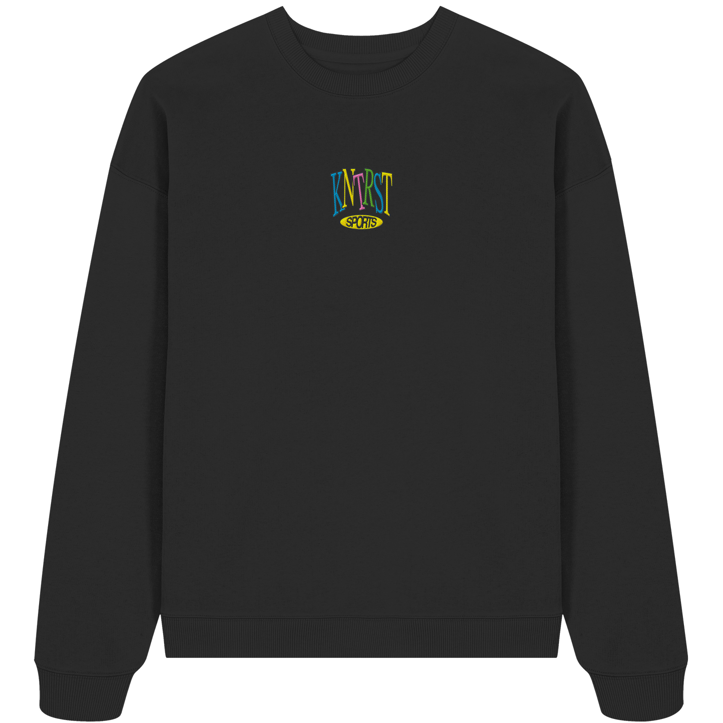 color black - Organic Oversize Sweatshirt (Stick)
