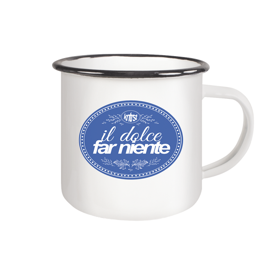 il dolce far niente - Emaille Tasse (Black)