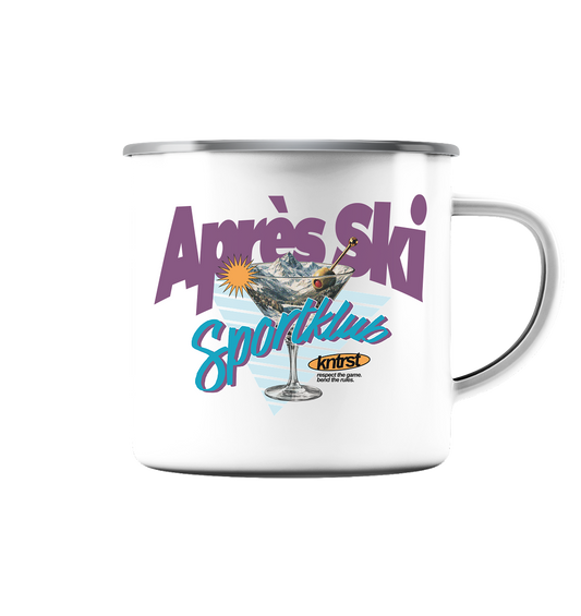 après ski - Emaille Tasse (Silber)