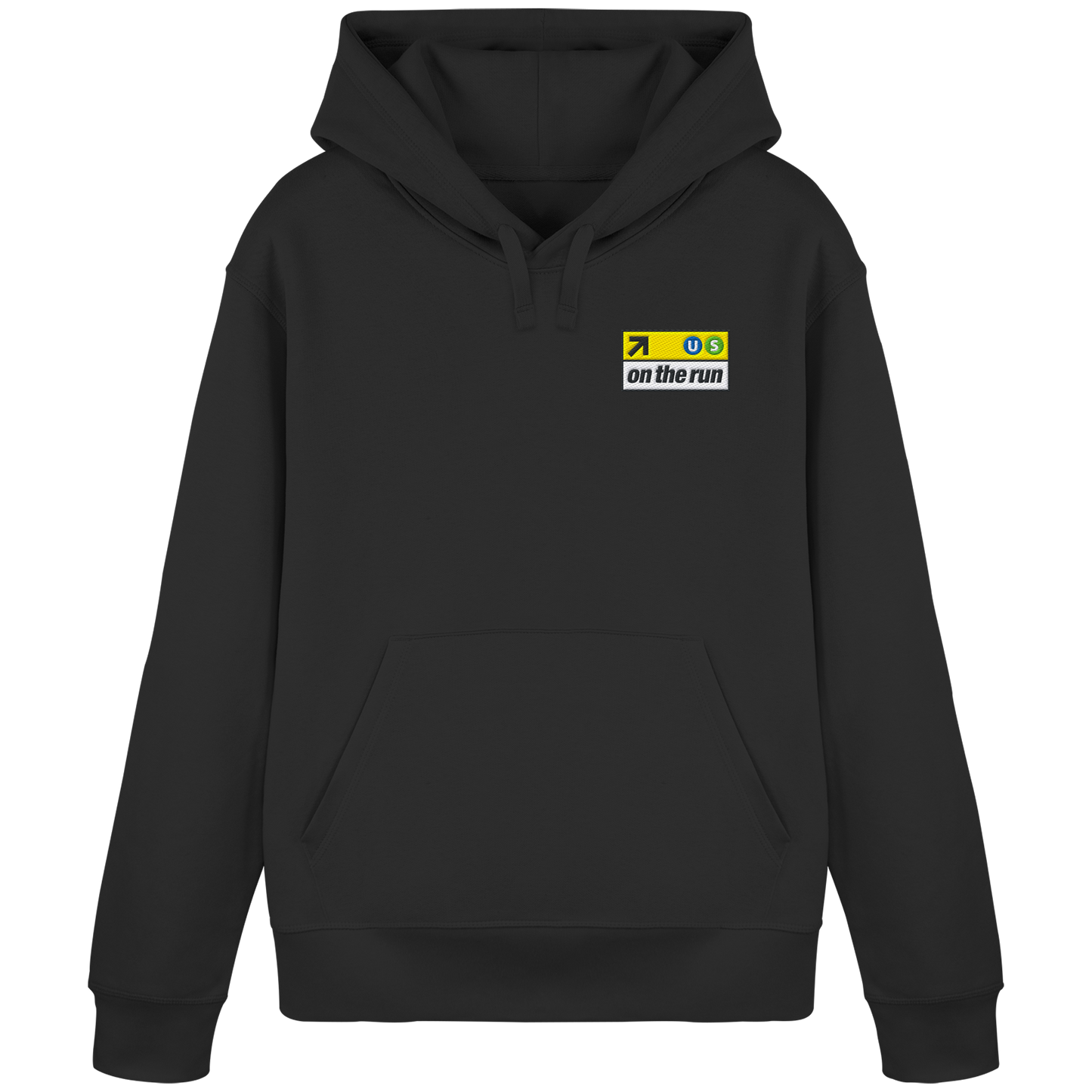 on the run sign (gestickt) - Organic Basic Hoodie