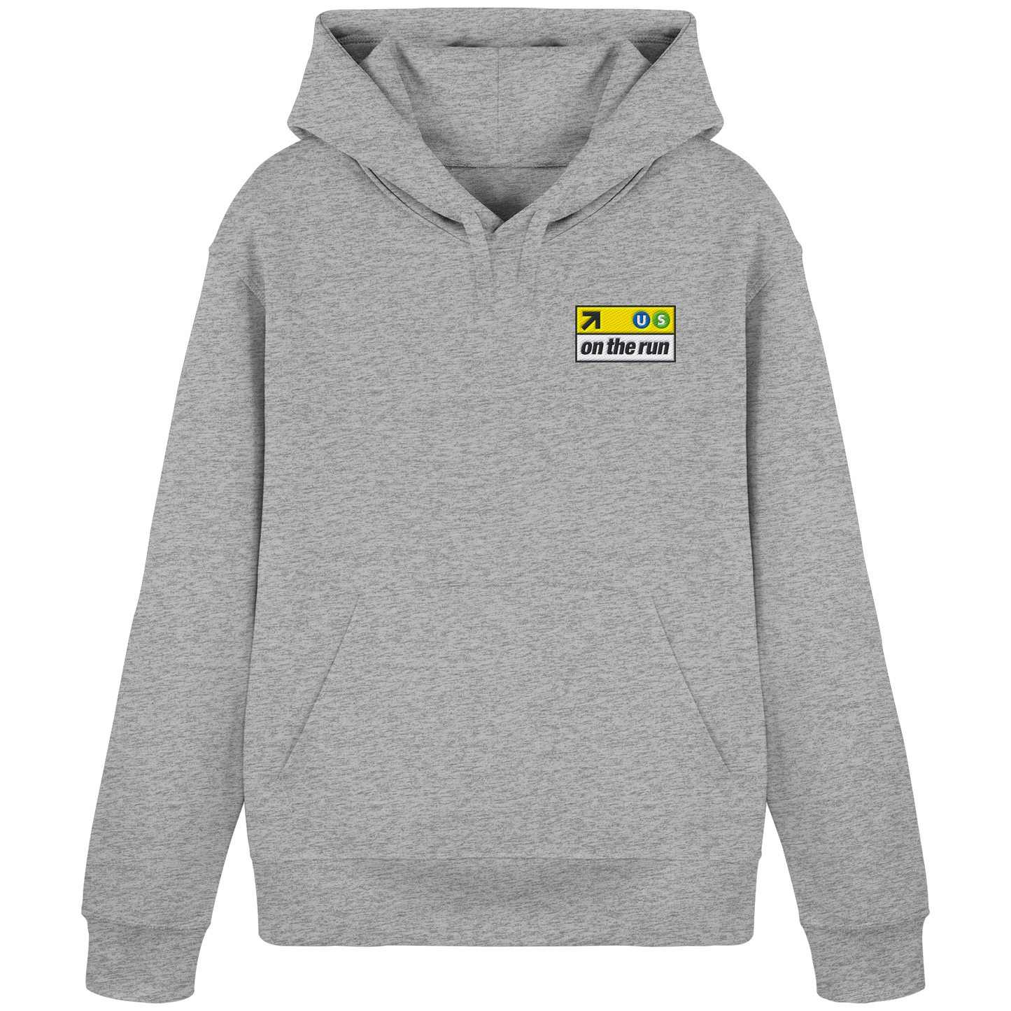 on the run sign (gestickt) - Organic Basic Hoodie